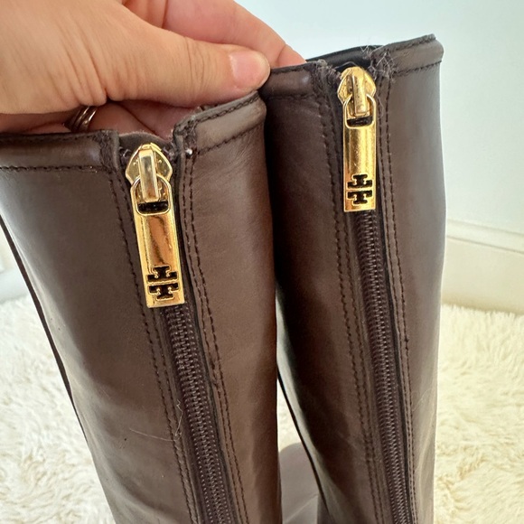 Tory Burch chocolate brown leather Riding Boots Irene, size 7 - Picture 4 of 12
